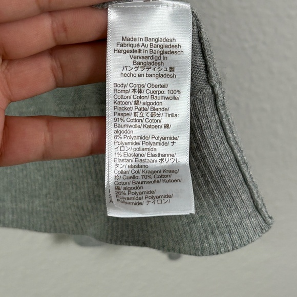 J. Crew Factory men size L cardigan sweater polo gray 100% cotton button front - Picture 13 of 15